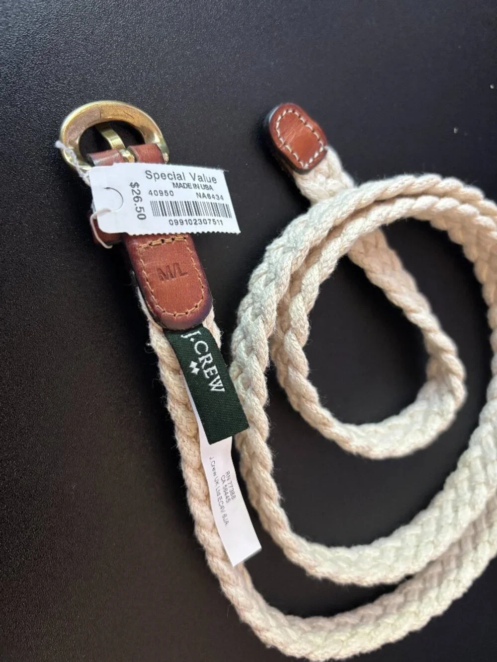 J. Crew Braided Cotton Belt - Womens M/L